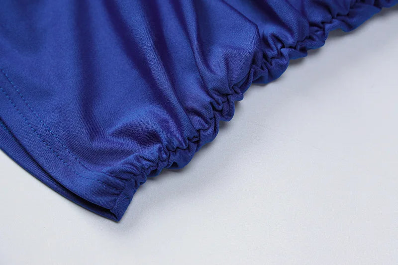 2022 Sexy Spaghetti Strap Bodycon Dress Women Backless Folds Wrap Hip Dresses Female Causal Streetwear Slim Dress Vestidos Robes
