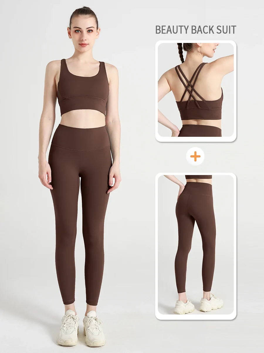 2 Piece Yoga Clothes Women's Tracksuit Athletic Wear Pilates Fitness Suit