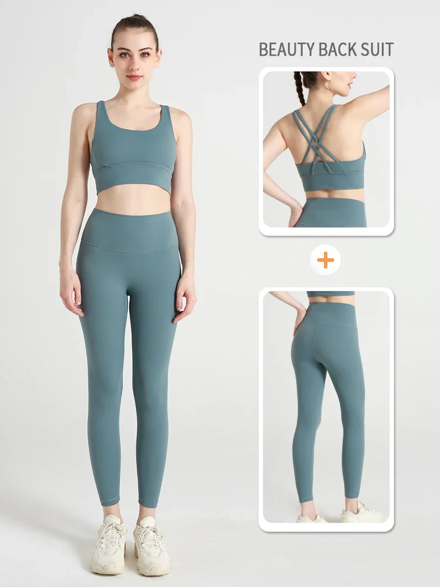 2 Piece Yoga Clothes Women's Tracksuit Athletic Wear Pilates Fitness Suit