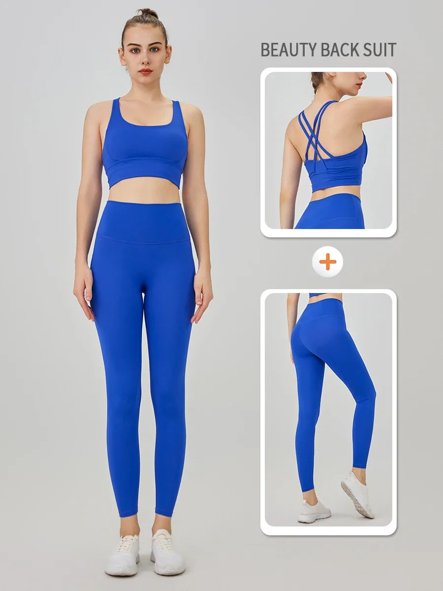 2 Piece Yoga Clothes Women's Tracksuit Athletic Wear Pilates Fitness Suit