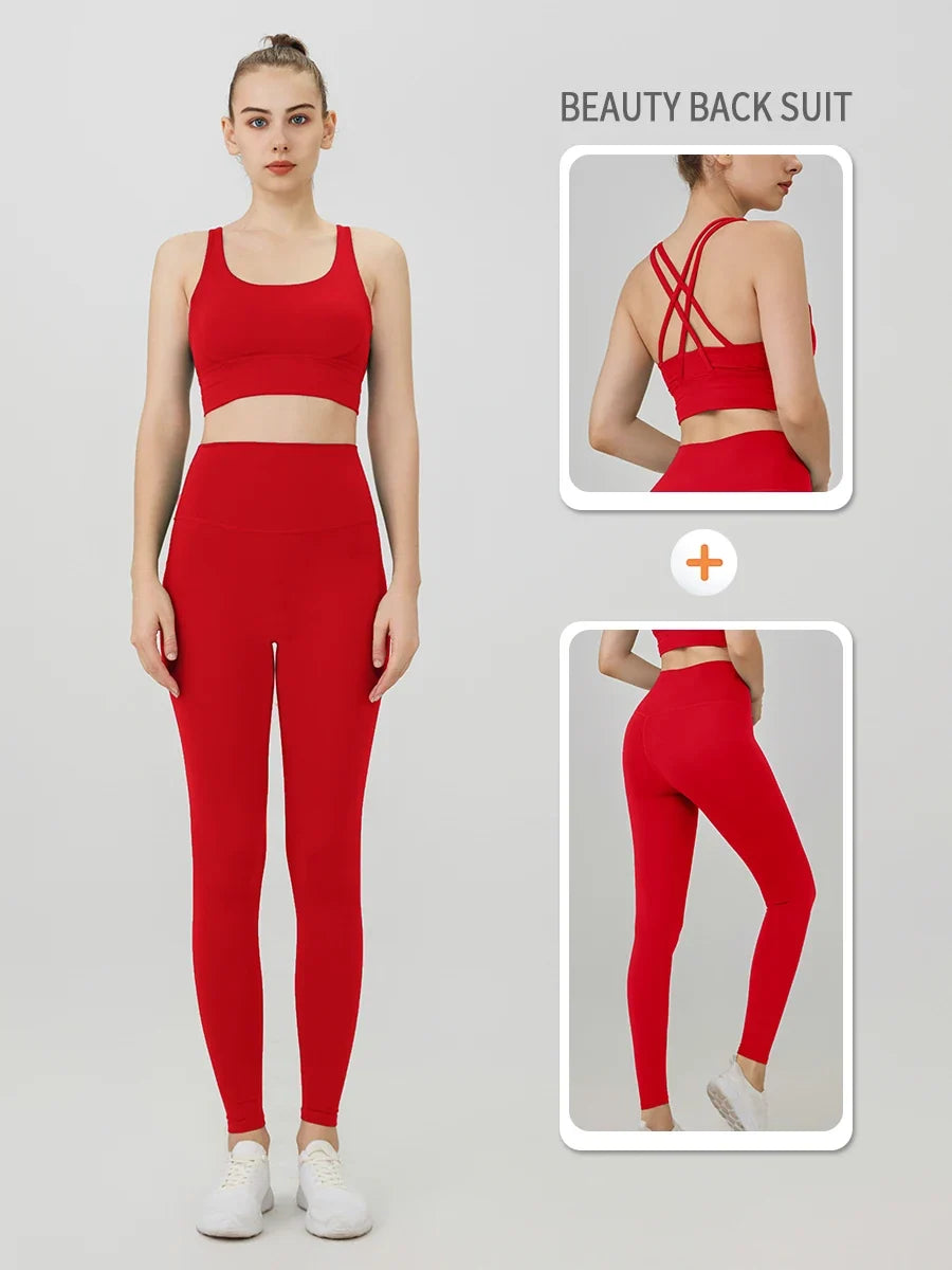 2 Piece Yoga Clothes Women's Tracksuit Athletic Wear Pilates Fitness Suit