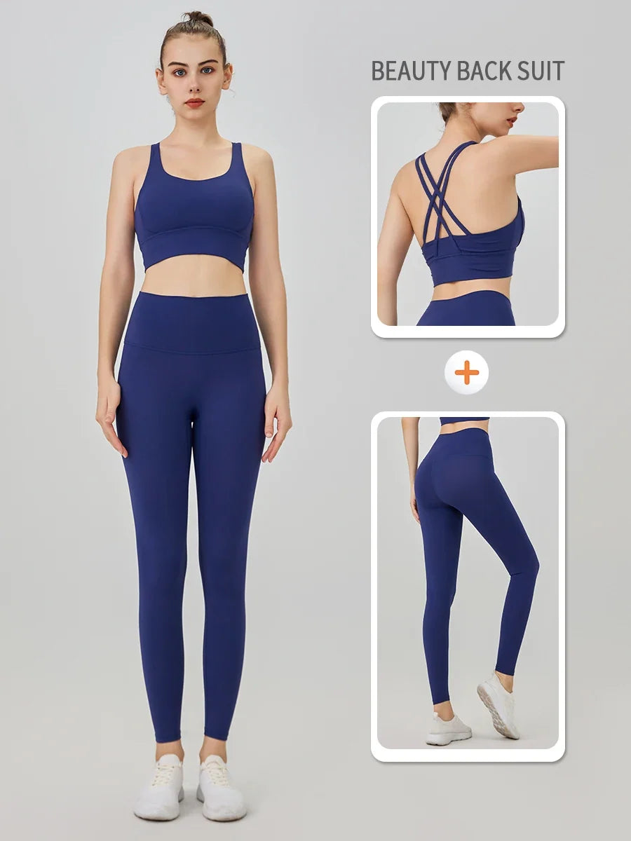 2 Piece Yoga Clothes Women's Tracksuit Athletic Wear Pilates Fitness Suit