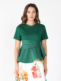 Gracia Fashion Women's Crew Neck Oversized Bow Top