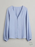 Joie Womens Shariana Button Loop Silk Blouse - Blue - Size XXS