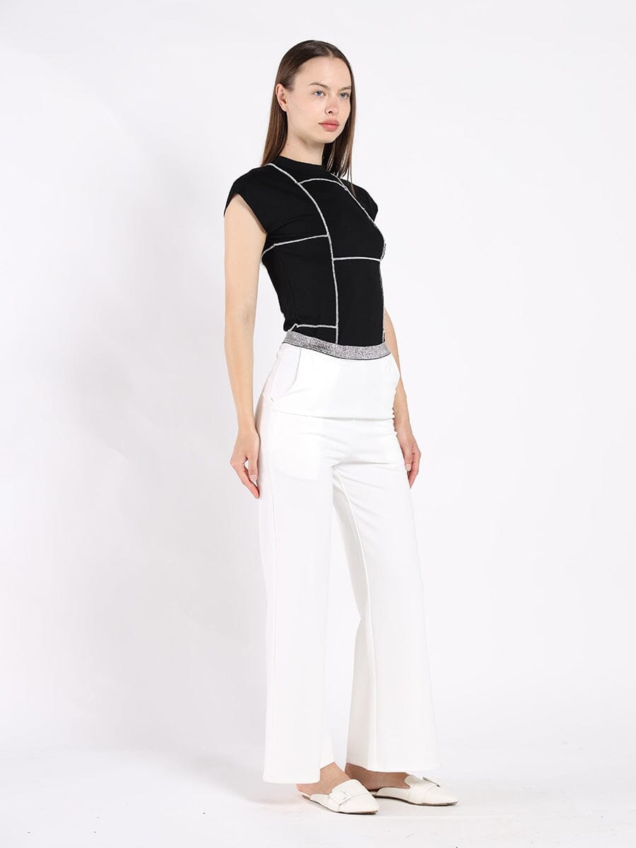 Gracia Fashion Women's Spangle Detail on The Waist Pants