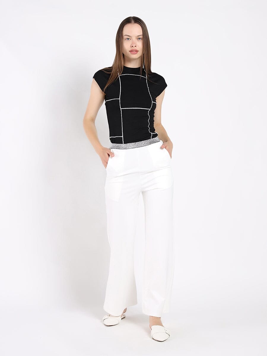 Gracia Fashion Women's Spangle Detail on The Waist Pants