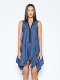 Gracia Fashion Women's Wide Hem Sleeveless Denim Dress