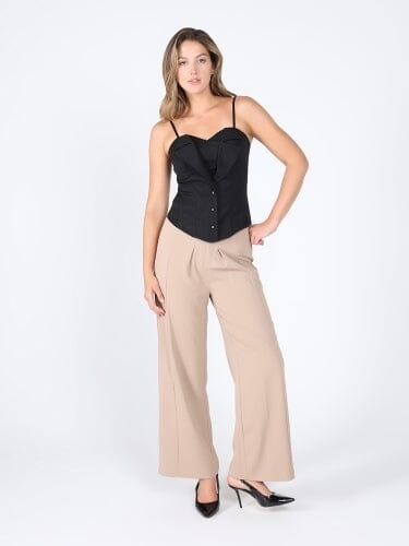 Gracia Fashion Women's Zip up corset top with straps